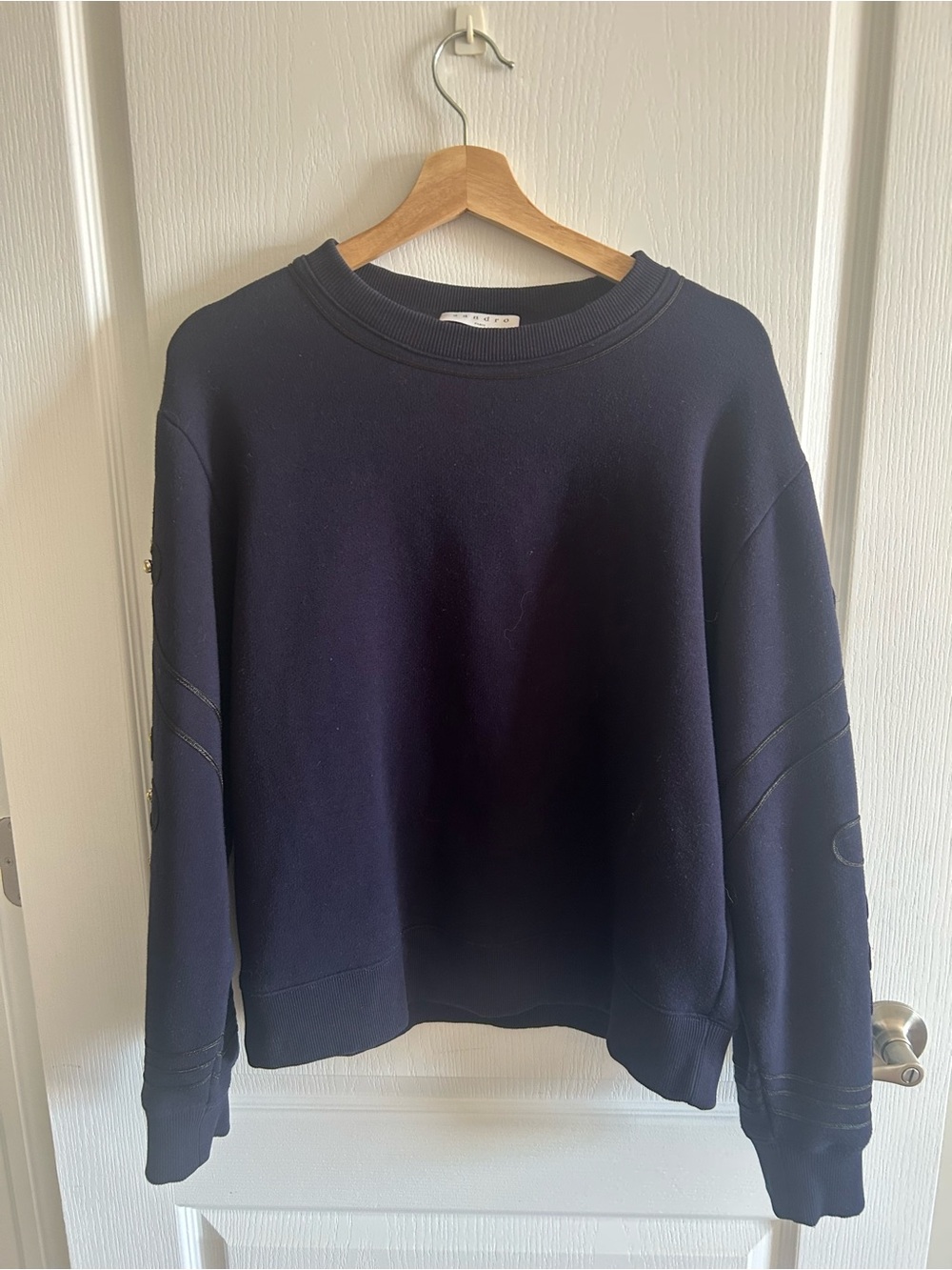 Sandro Navy Pullover Sweatshirt